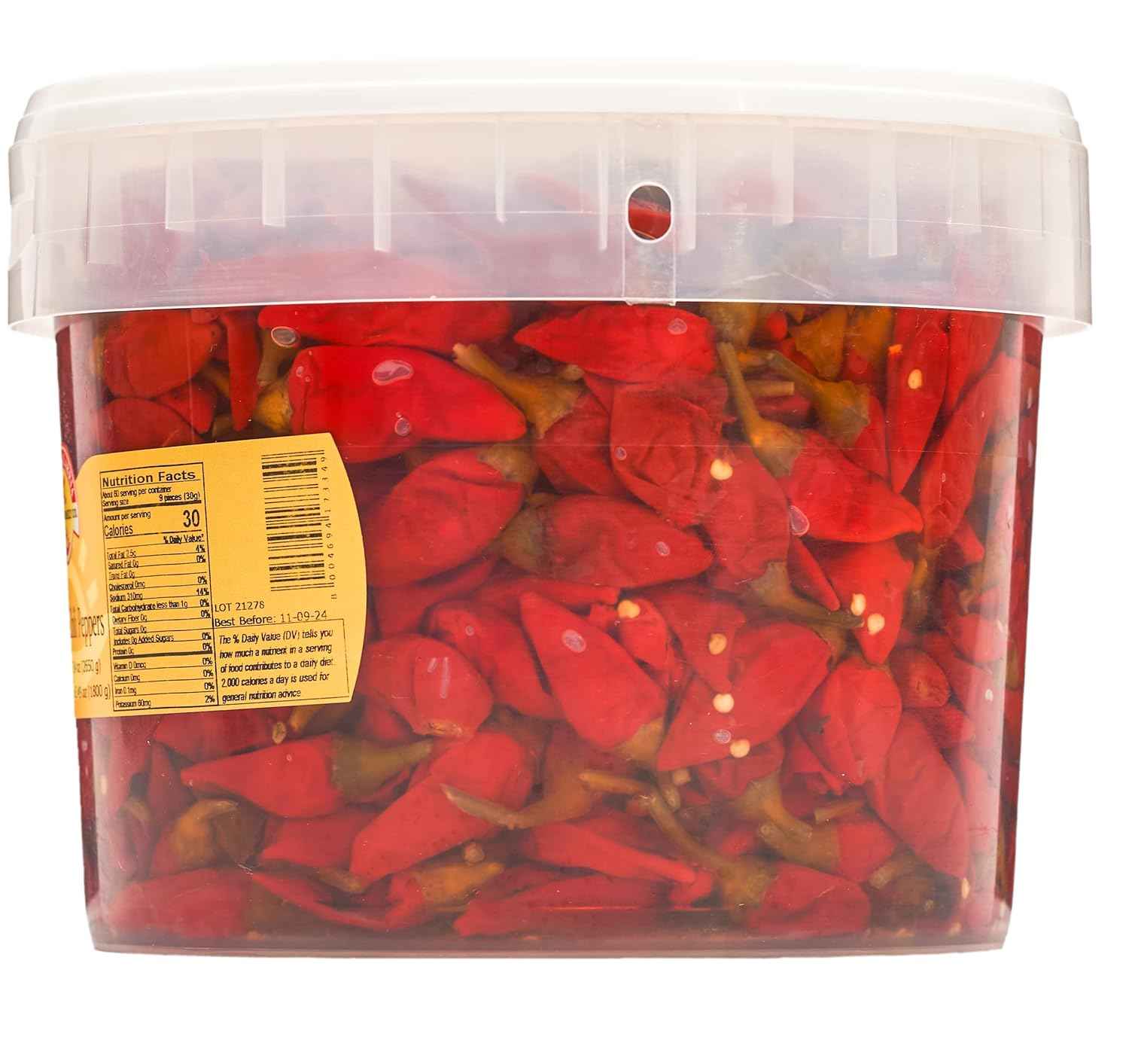 Tutto Calabria, Whole Calabrian Chili Peppers Tub - 93.4 oz