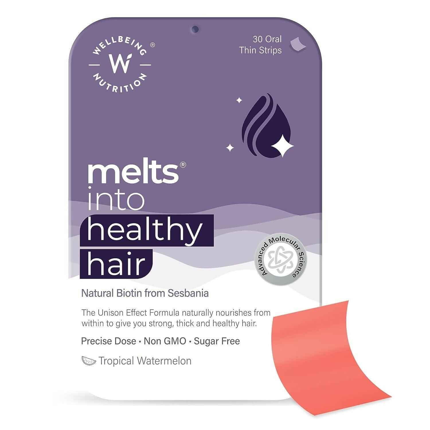 Wellbeing Nutrition Melts Healthy Hair & Hair Fall Control Strips Combo