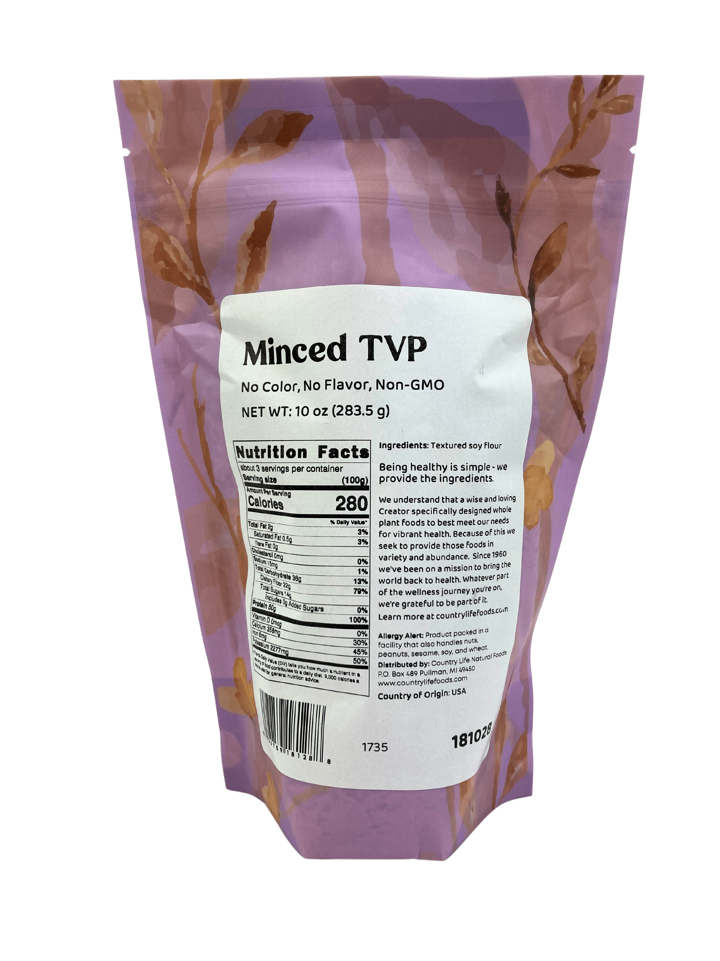 TVP Minced 1/4", No Added Color or Flavor, Non-GMO DestGlow