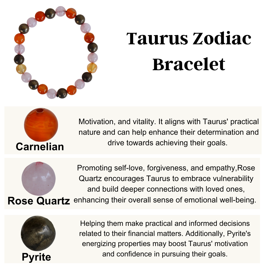 Taurus Zodiac Crystal Bracelet, Taurus Gifts DestGlow