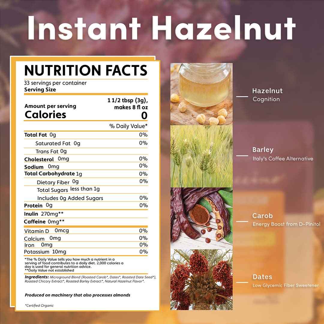 Instant Hazelnut Herbal Coffee