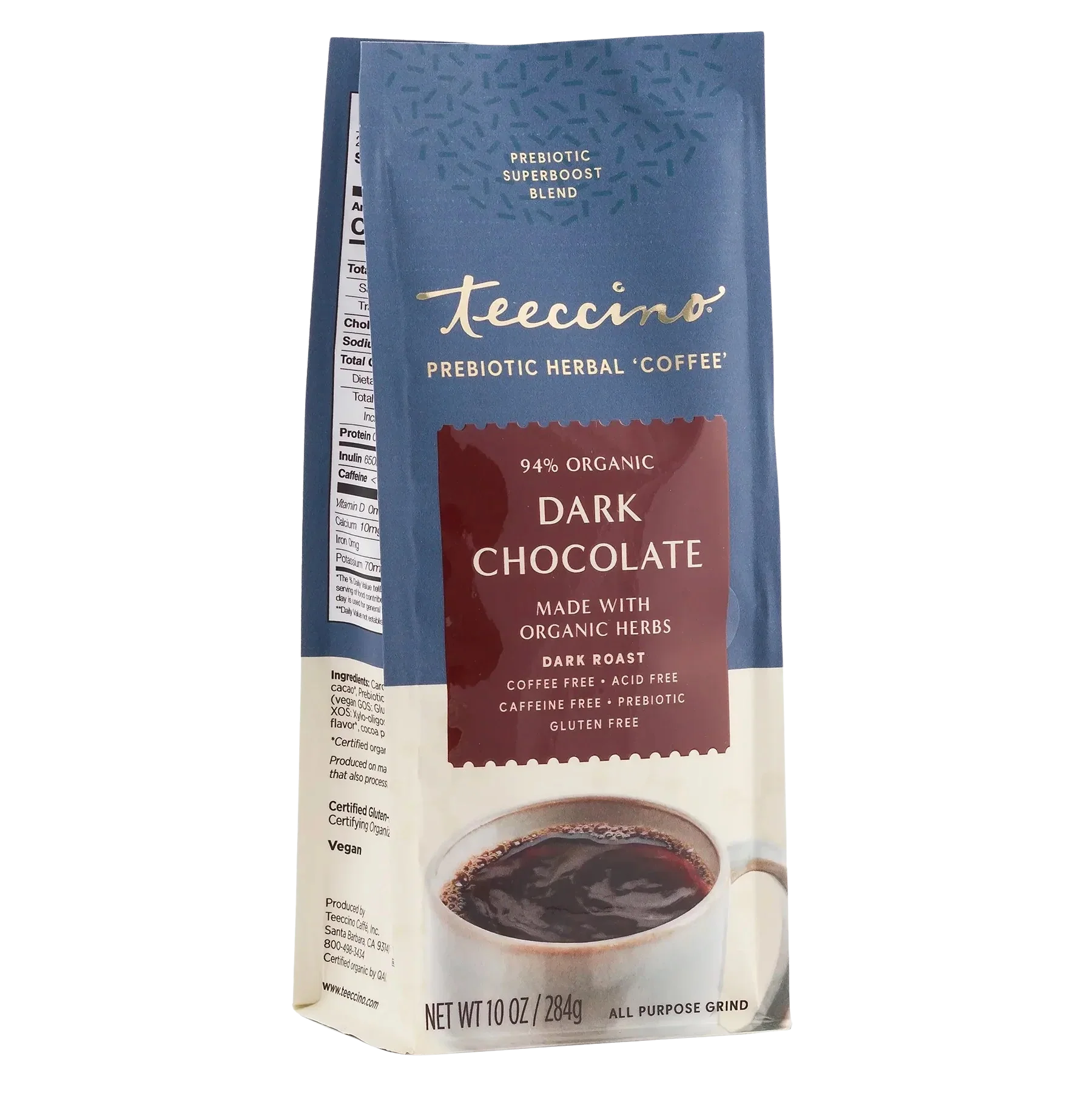 Dark Chocolate Prebiotic SuperBoost Herbal Coffee