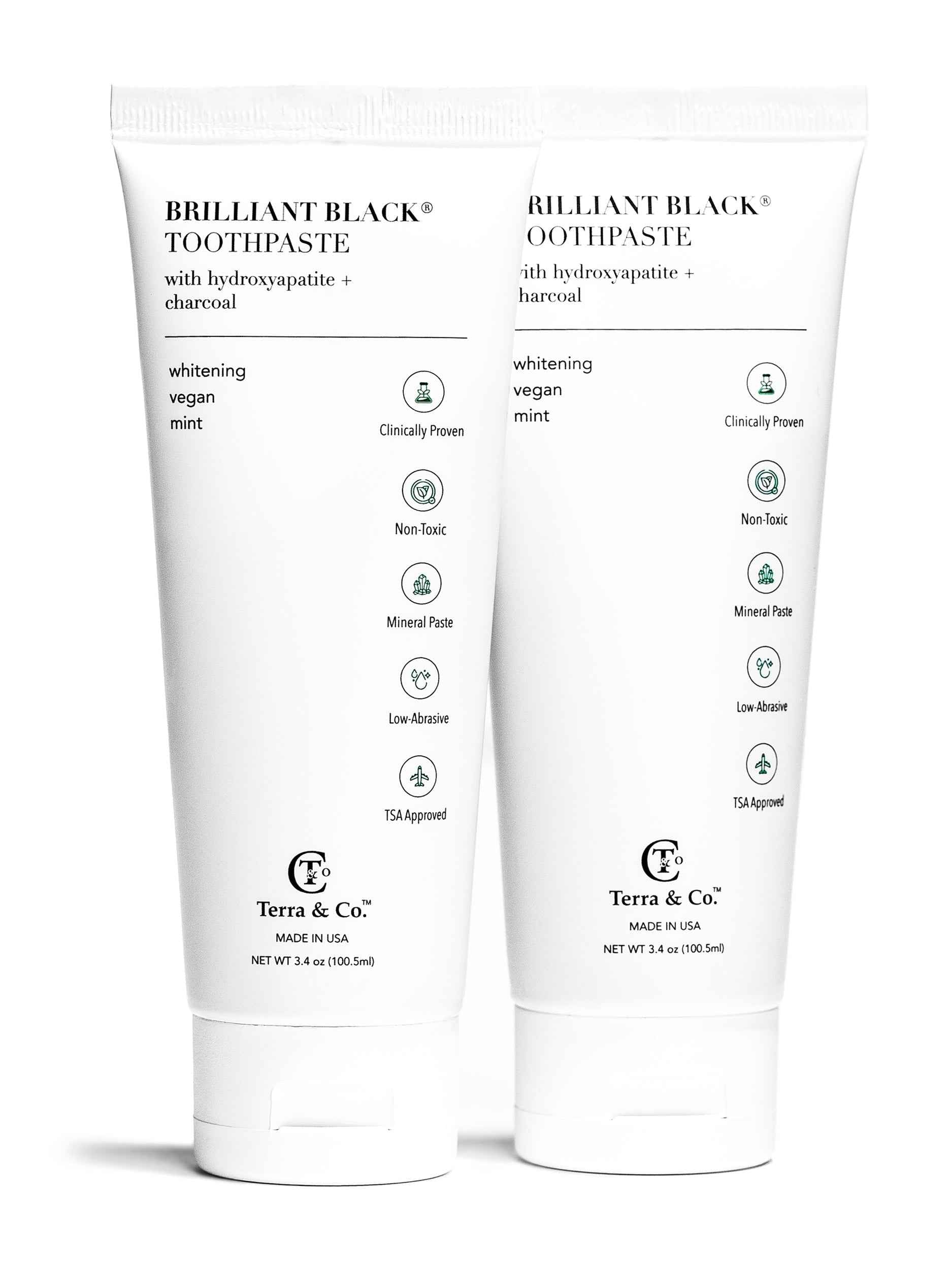 Natural Charcoal Toothpaste + Hydroxyapatite Bundle – Fluoride-Free Whitening & Remineralizing Duo