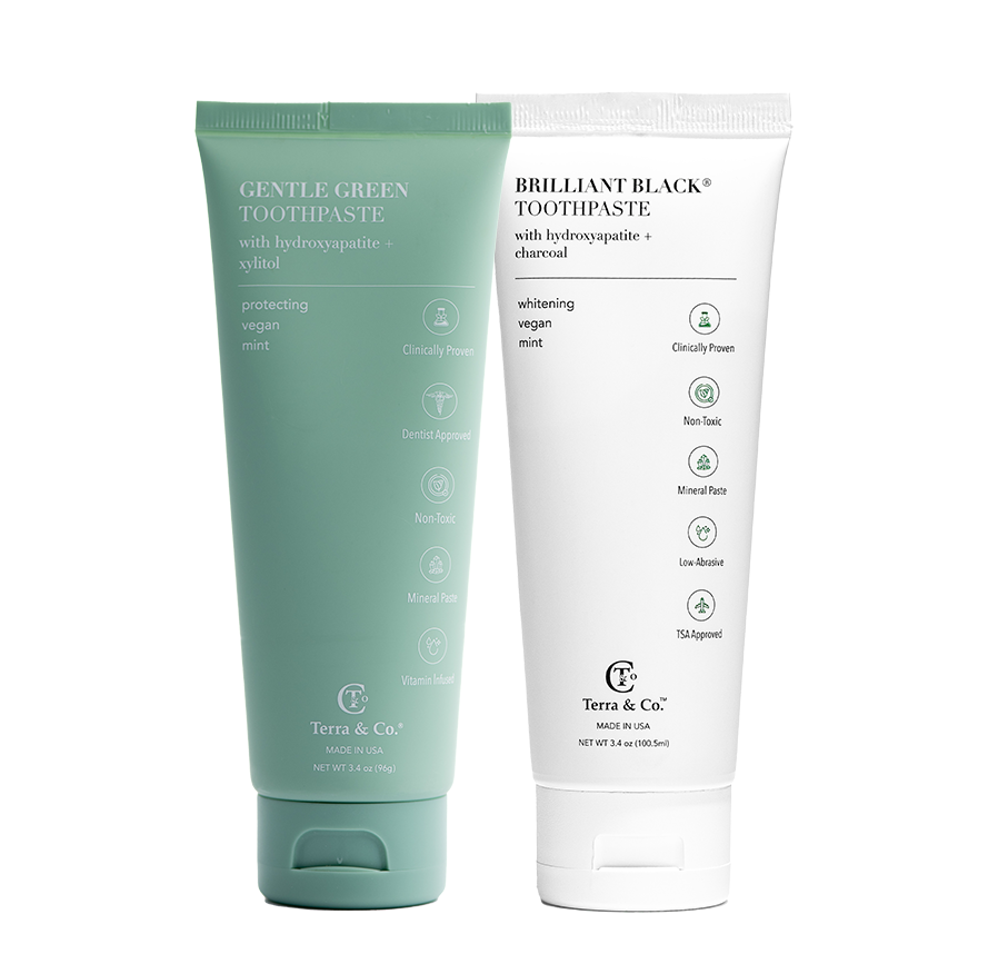Gentle Green™ Sensitive Toothpaste with Hydroxyapatite & B12 (Fluoride-Free, Natural Enamel Support & Sensitive Teeth Relief) by Terra & Co.