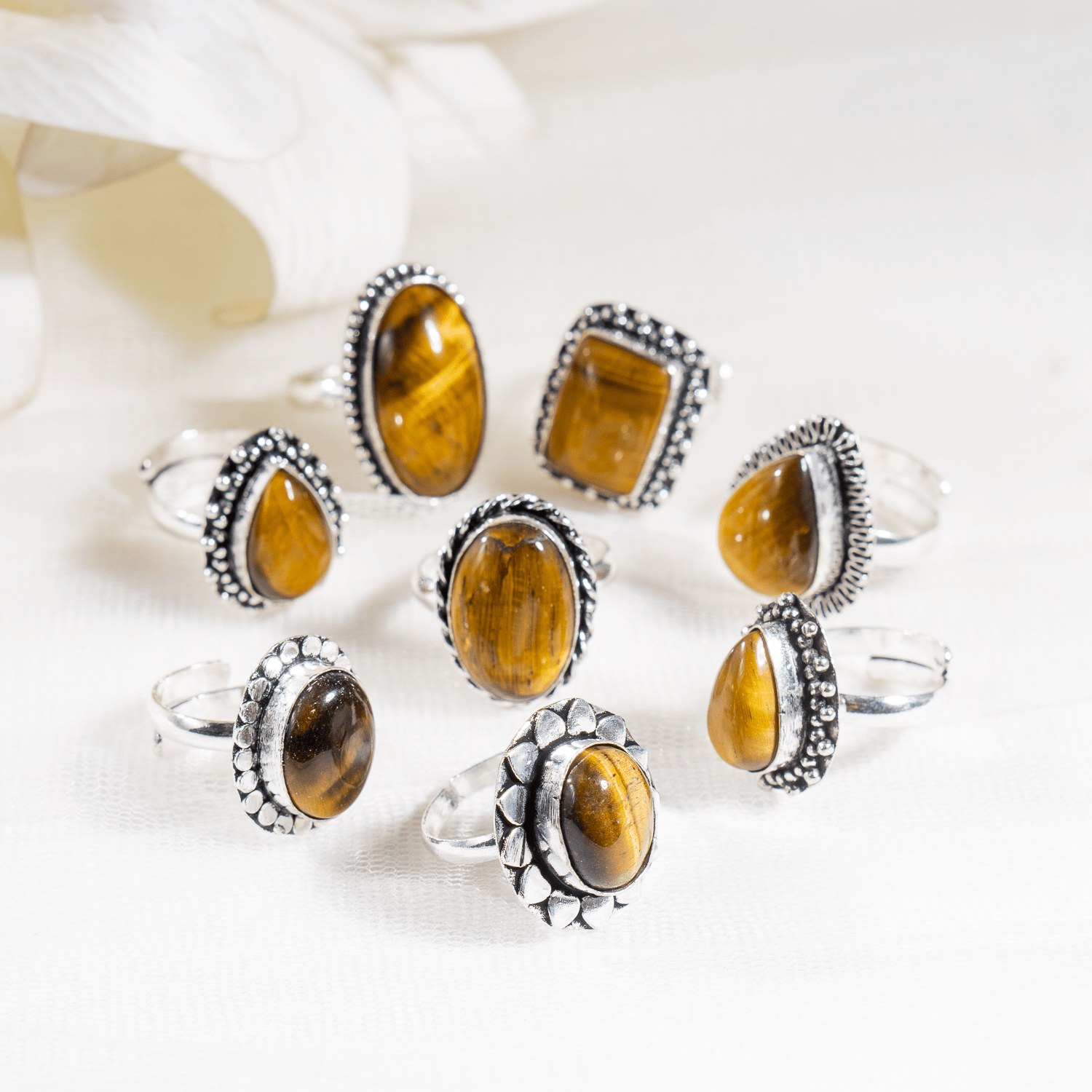 Tiger Eye rings – Gemstone rings Natural Crystal Healing Jewelry Collection DestGlow