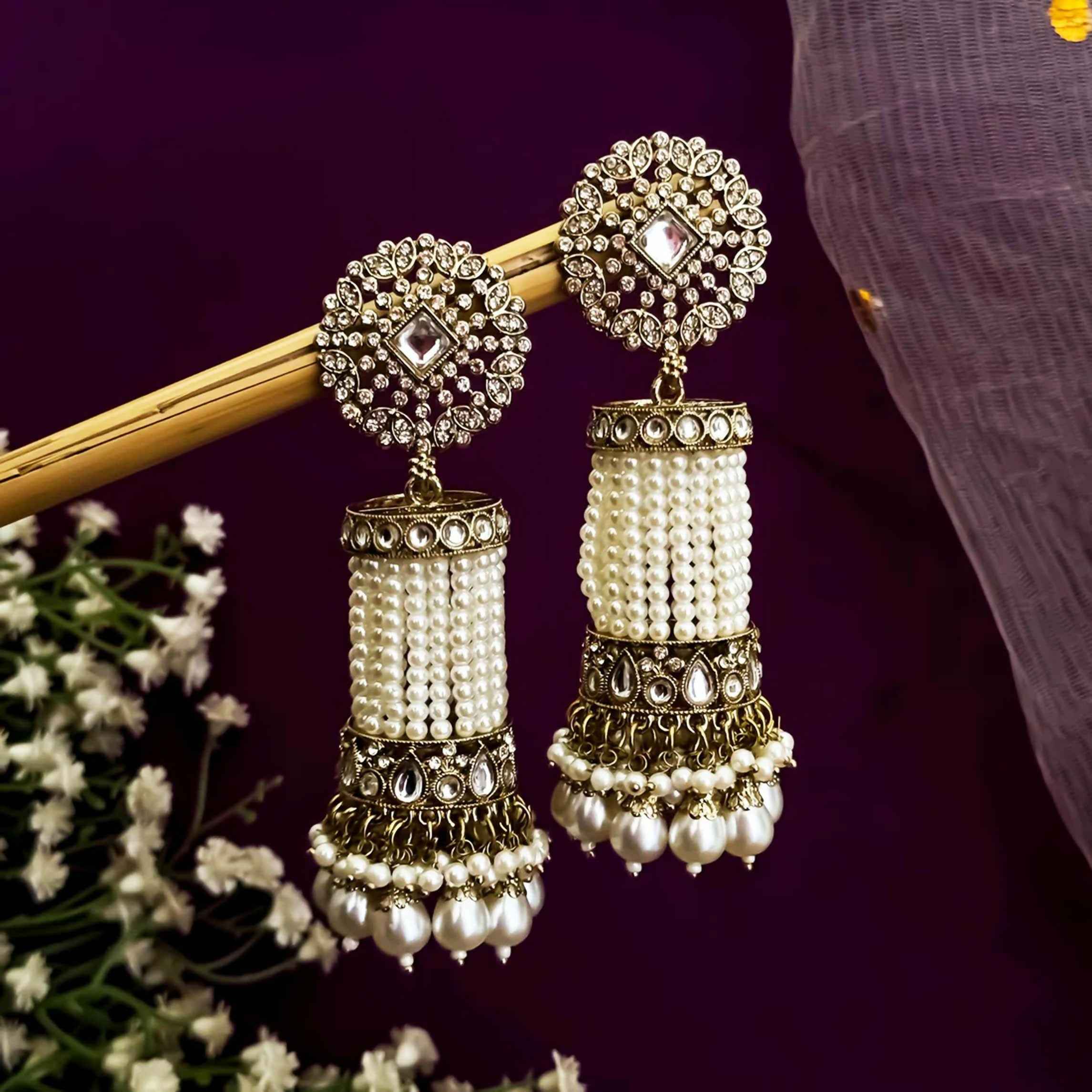 Joban Fashion Pearl Jhumka Earrings
