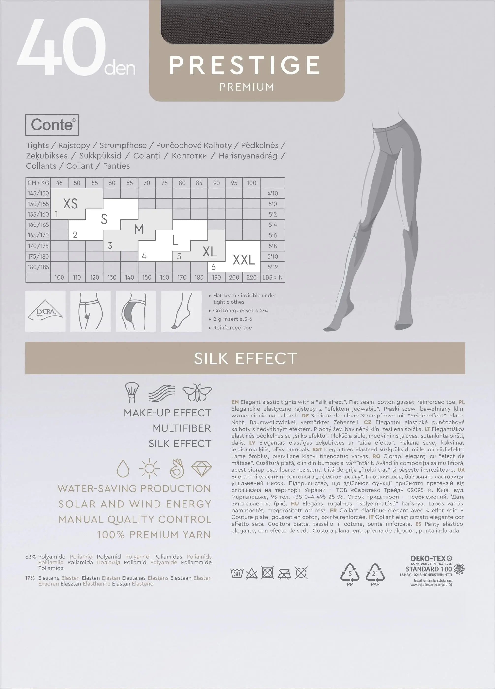 Tights Conte Prestige 40 Den - Sheer to Waist Noble Shine by TheRanok.com