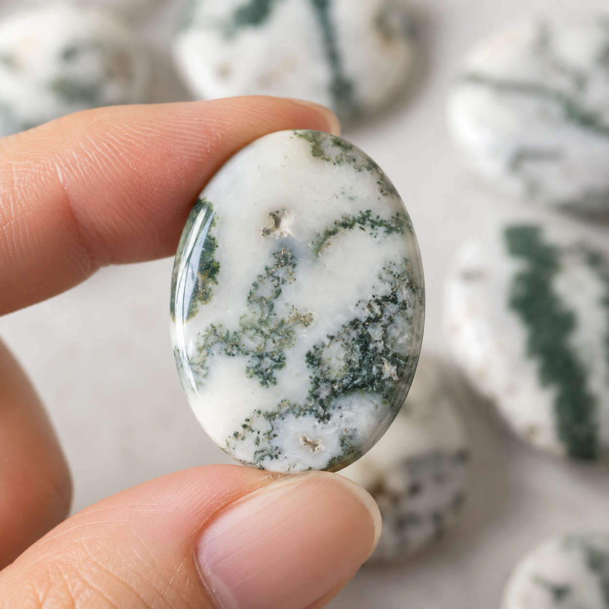Tree Agate Pocket Stones (Trust and Self-Discipline) DestGlow