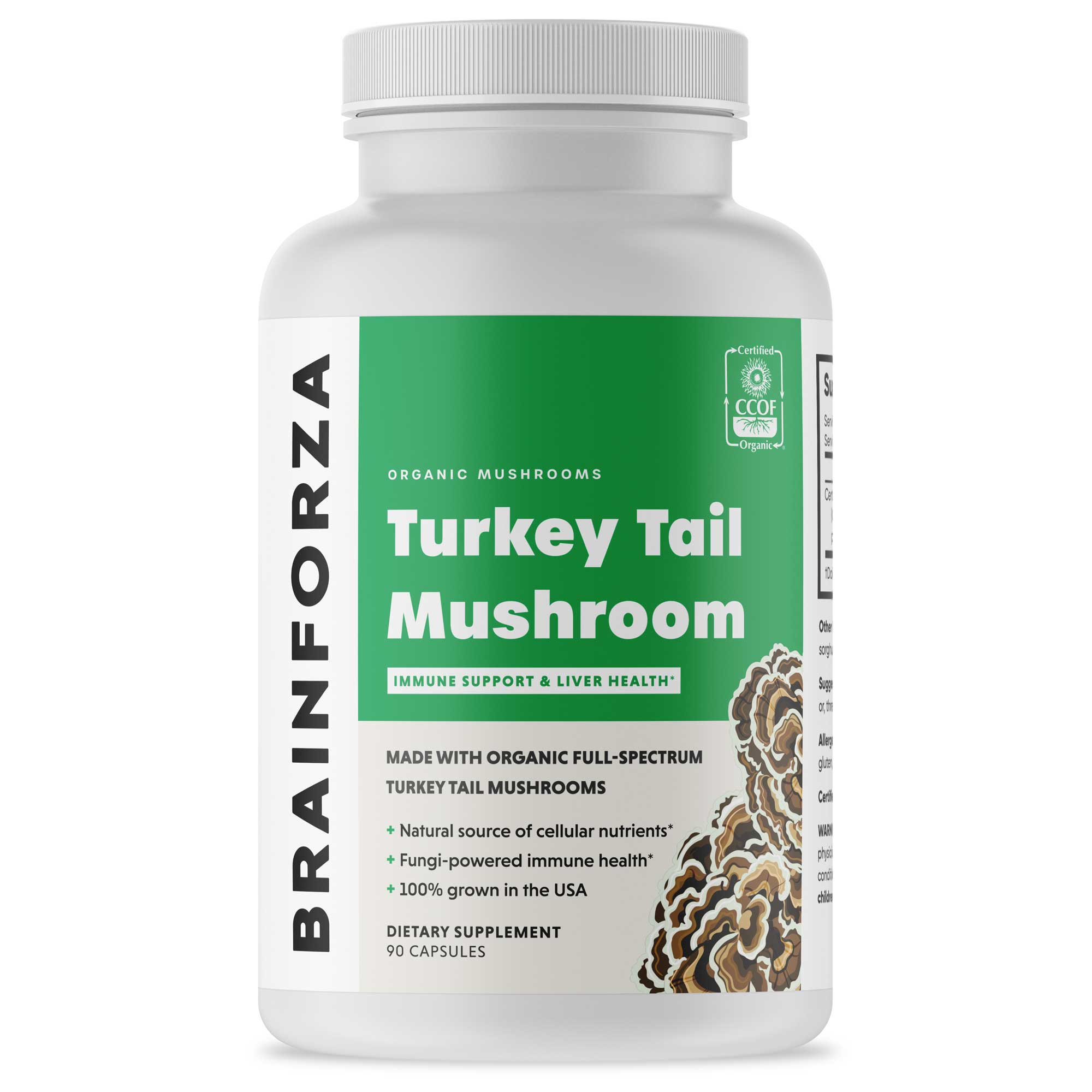 Organic Turkey Tail Mushroom, 90 Capsules by Brain Forza®