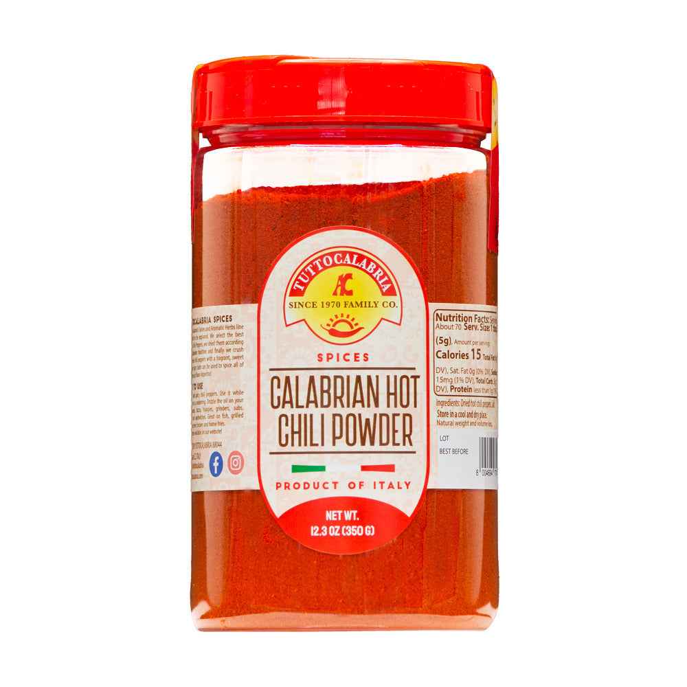 TuttoCalabria Hot Calabrian Chili Powder Shaker, 12.3 oz (350g)