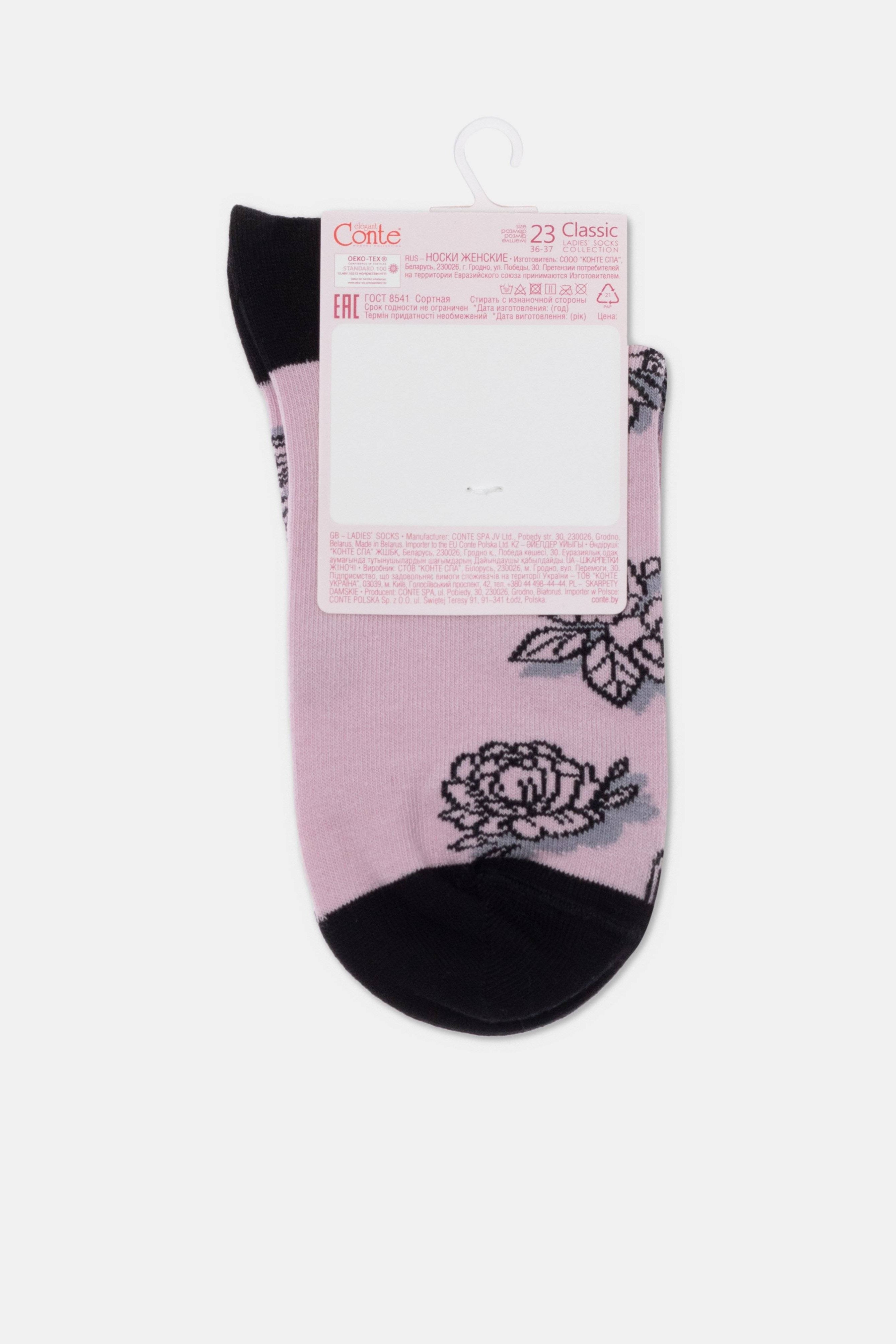 Conte Cotton Socks Classic - 435 Flowers With Shadow - DestGlow