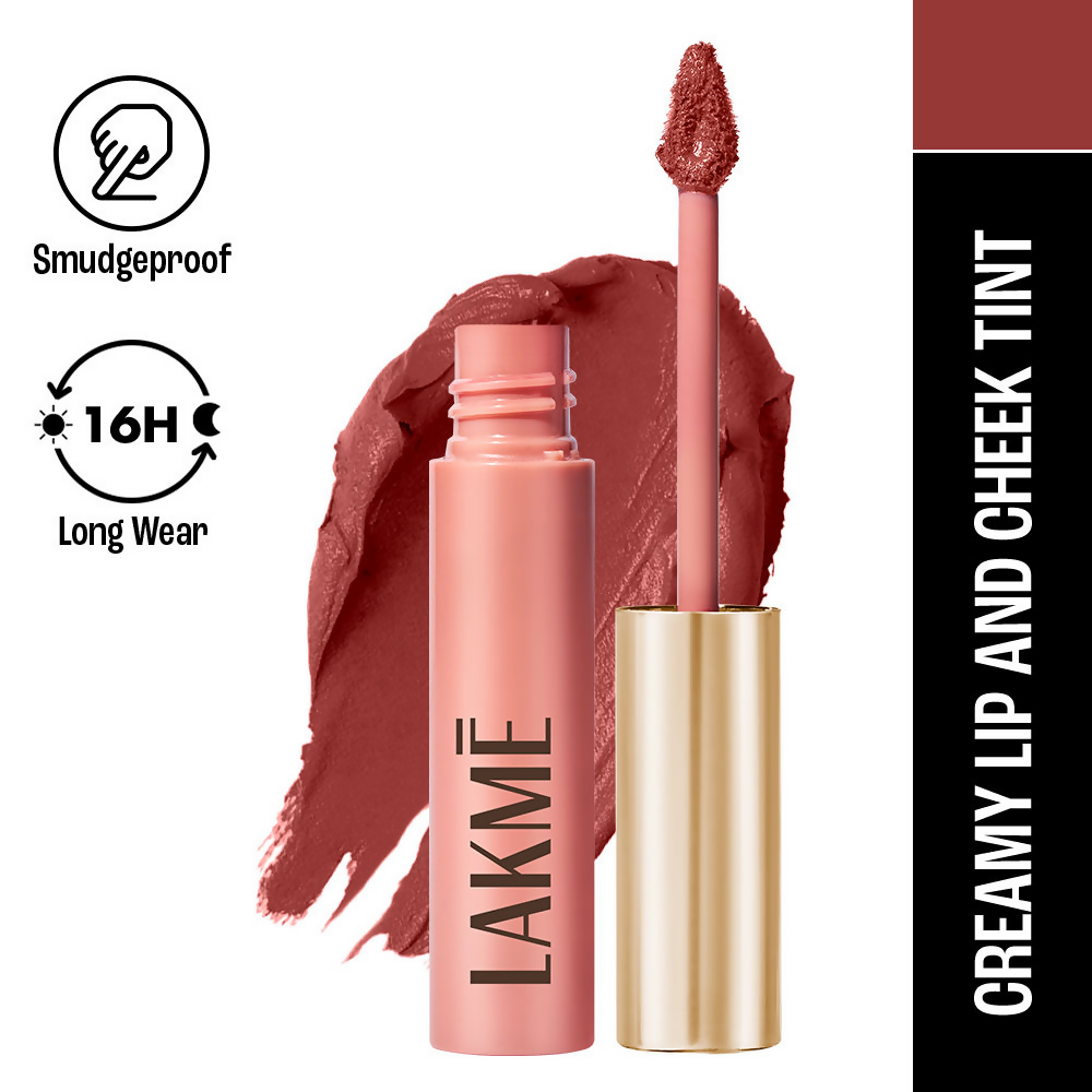 Lakme Double Duty Lip & Cheek Mousse Matte Lipstick - Burgundy Lush