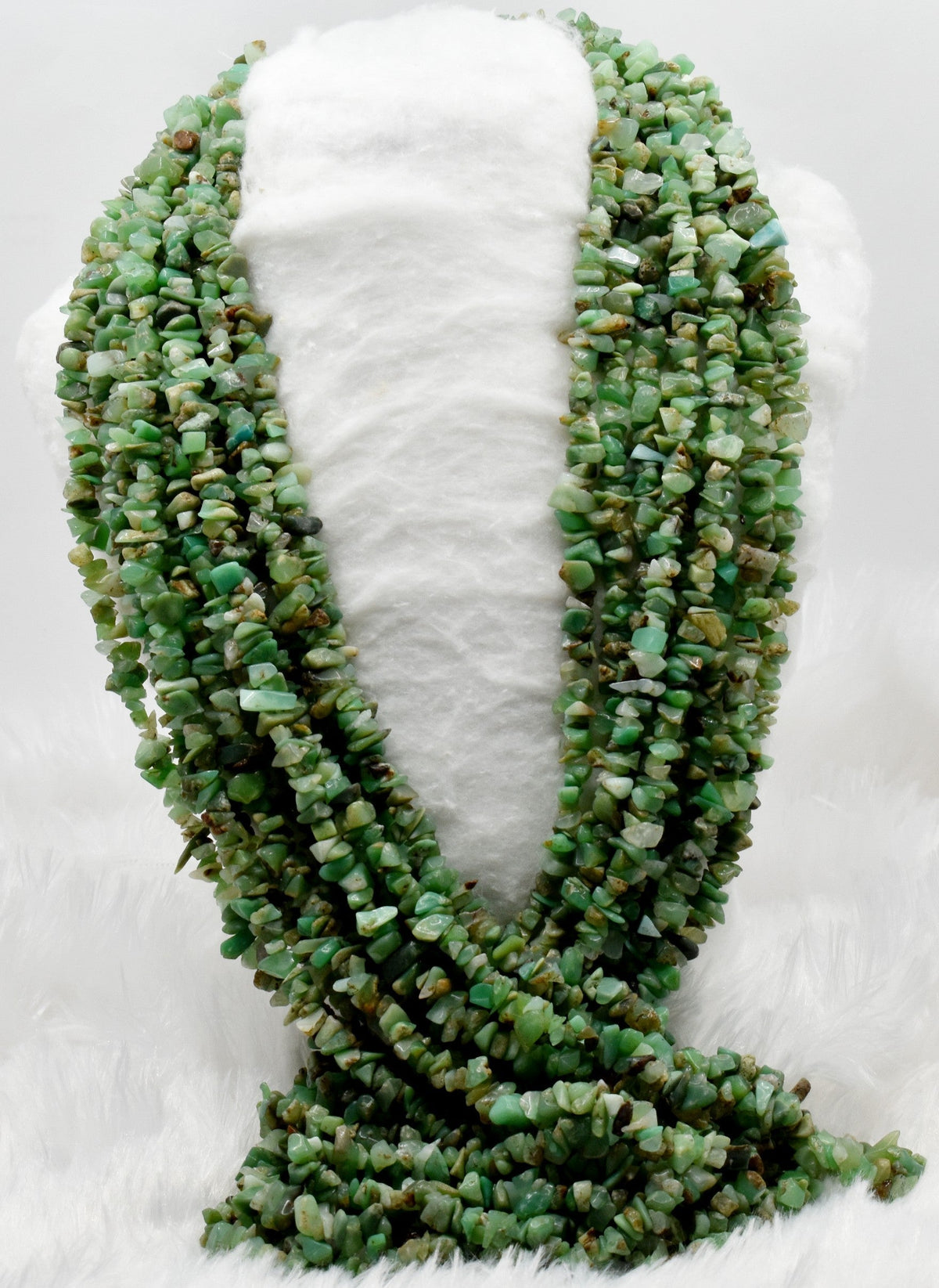 Uncut Raw Chrysophase Crystal Chip Beads for Necklace (Communication and Gentle Self-Expression) DestGlow