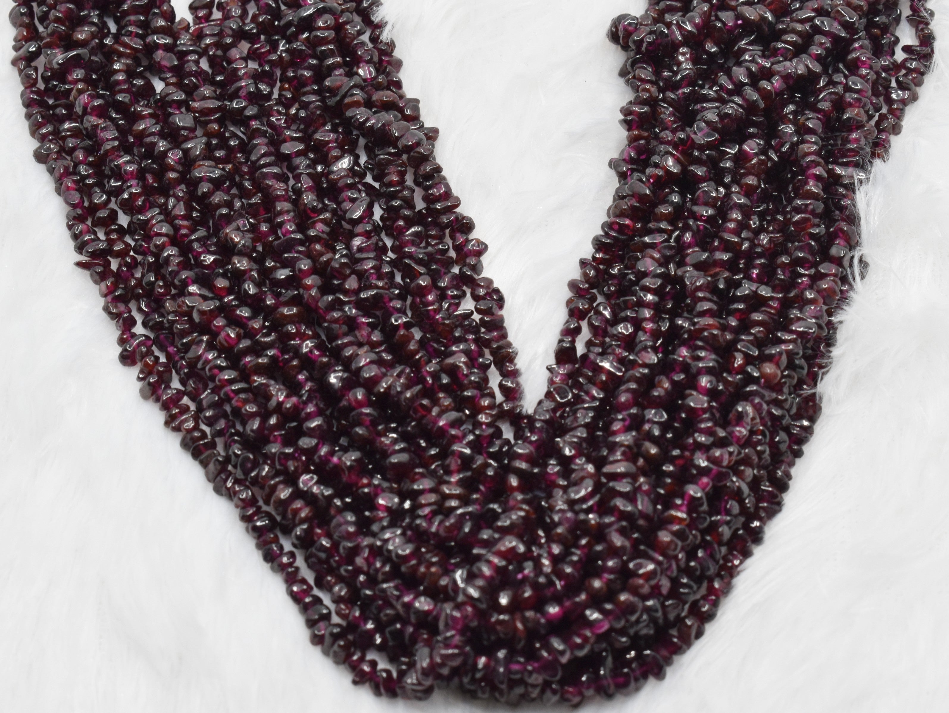 Uncut Raw Garnet Crystal Chip Beads for Necklace (Manifestation and Power) DestGlow