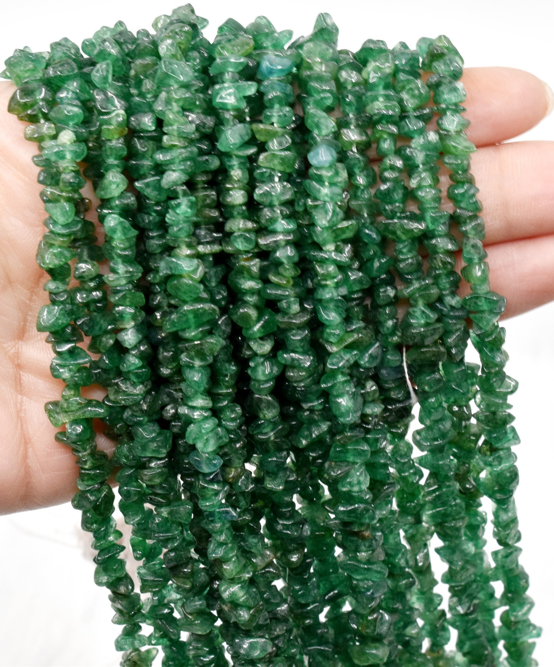Uncut Raw Grosullar Jade Crystal Chip Beads for Necklace (Confidence and Determination ) DestGlow
