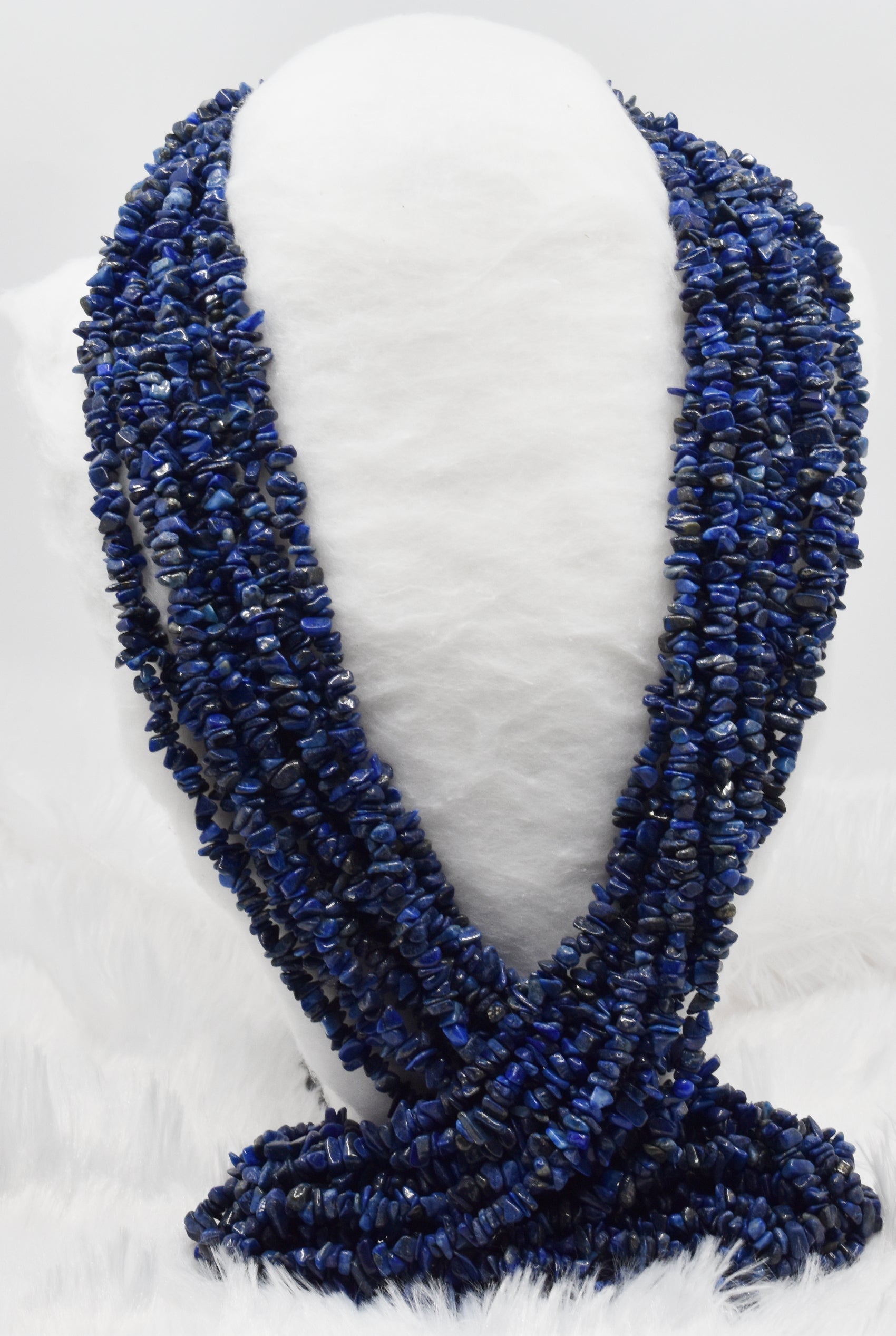 Uncut Raw Lapis Lazuli Crystal Chip Beads for Necklace (Expansion and Insight). DestGlow