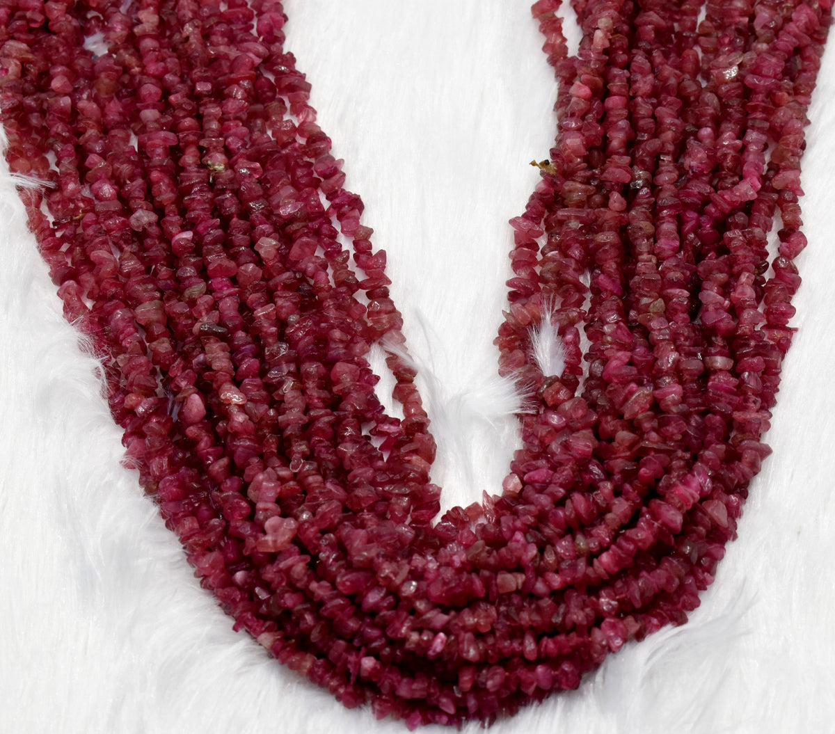 Uncut Raw Pink Tourmaline Crystal Chip Beads for Necklace (Generosity and Passion) DestGlow