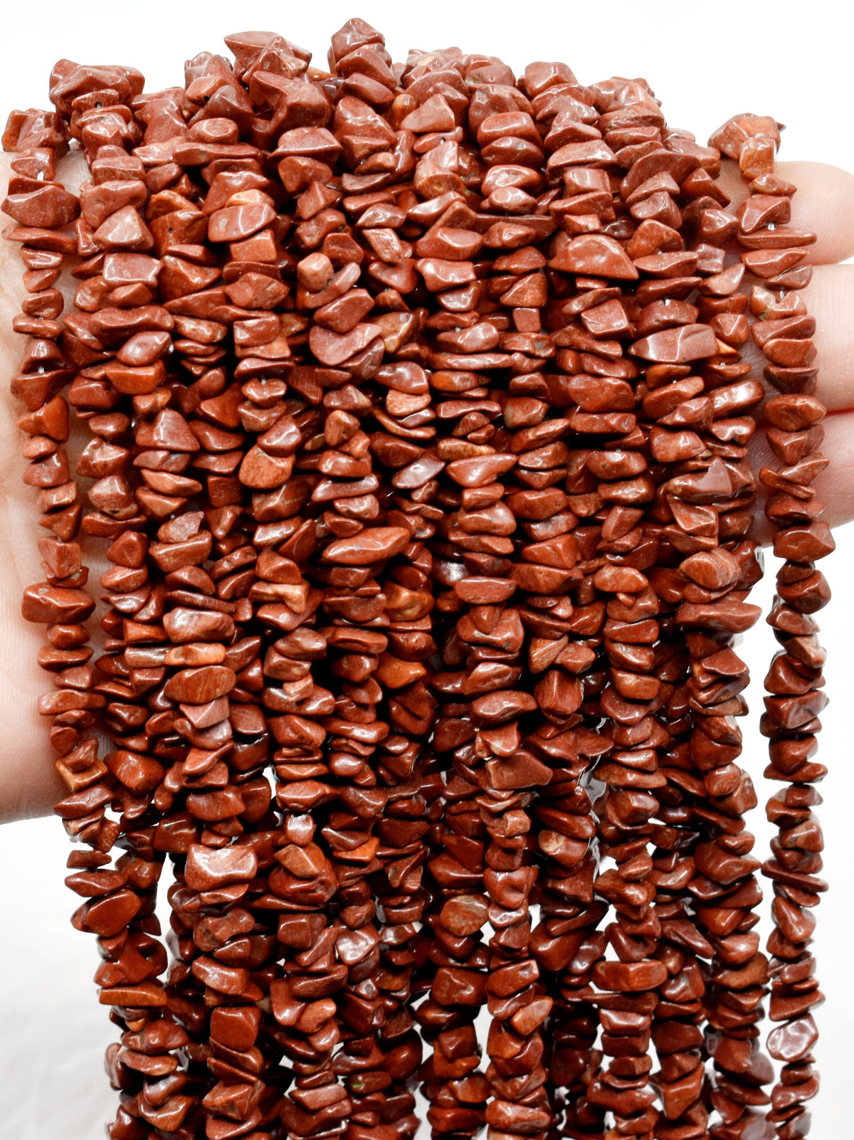 Uncut Raw Red Jasper Crystal Chip Beads for Necklace (Manifestation and Trust) DestGlow