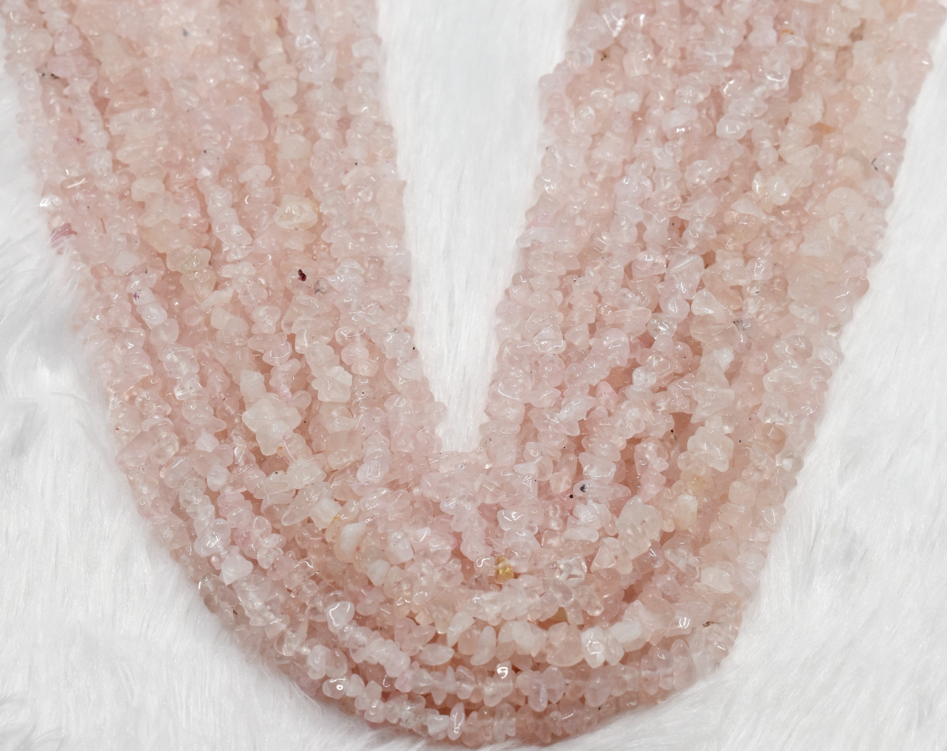 Uncut Raw Rose Quartz Crystal Chip Beads for Necklace (Creativity and Empathy). DestGlow