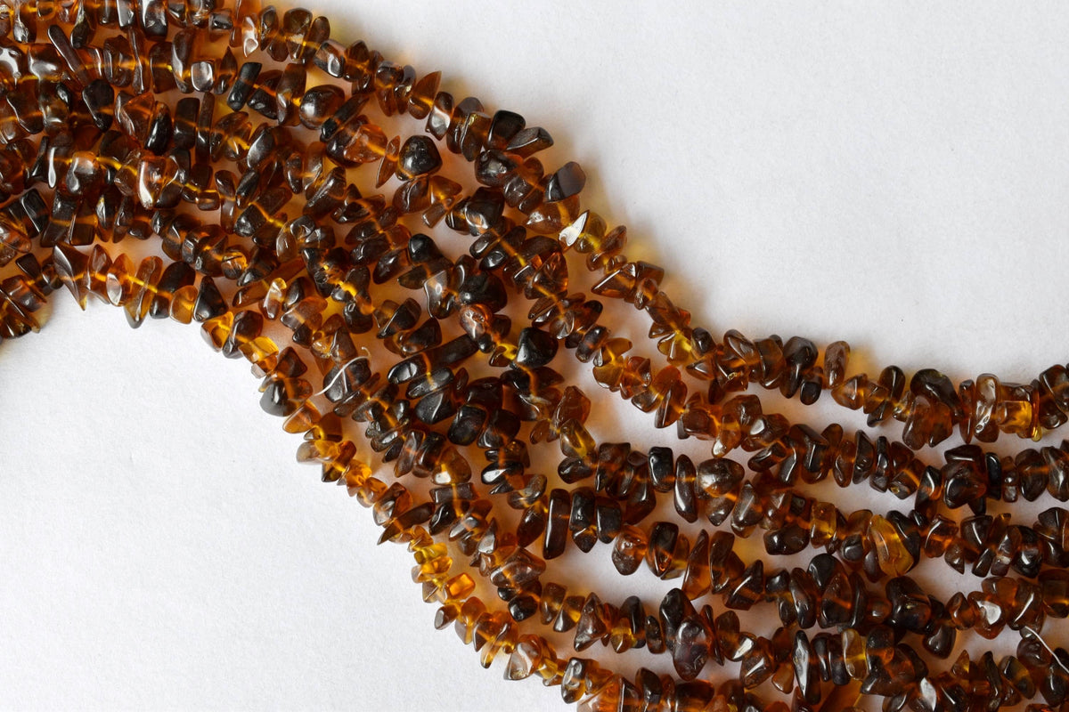 Smokey Quartz Chip Beads Necklace, Crystal Uncut Beads DestGlow