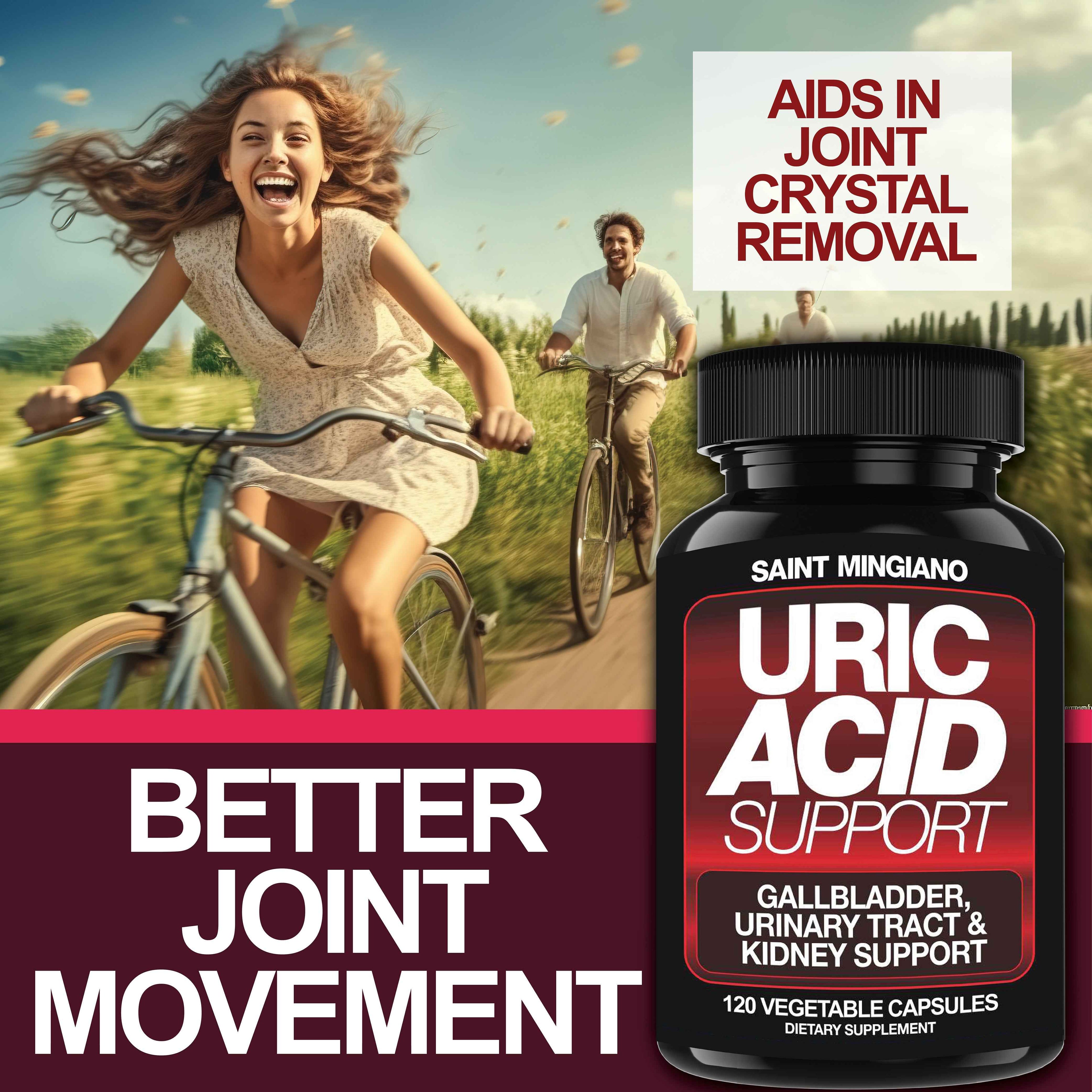 Uric Acid Support -120 Capsules - Supports Kidney Cleanse Detox & Repair, Gallbladder & Urinary Tract Issues by Saint Mingiano - Supplements & Wellness Dedicated to Holistic Health