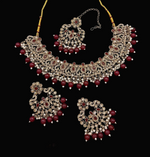Joban Fashion Maroon Stone Work Necklace Set