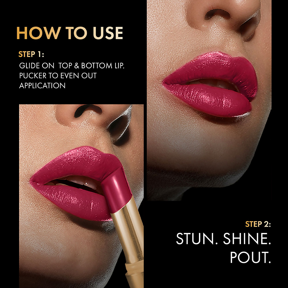 Lakme Glitterati Collection Shine Lipstick - Pink Rose