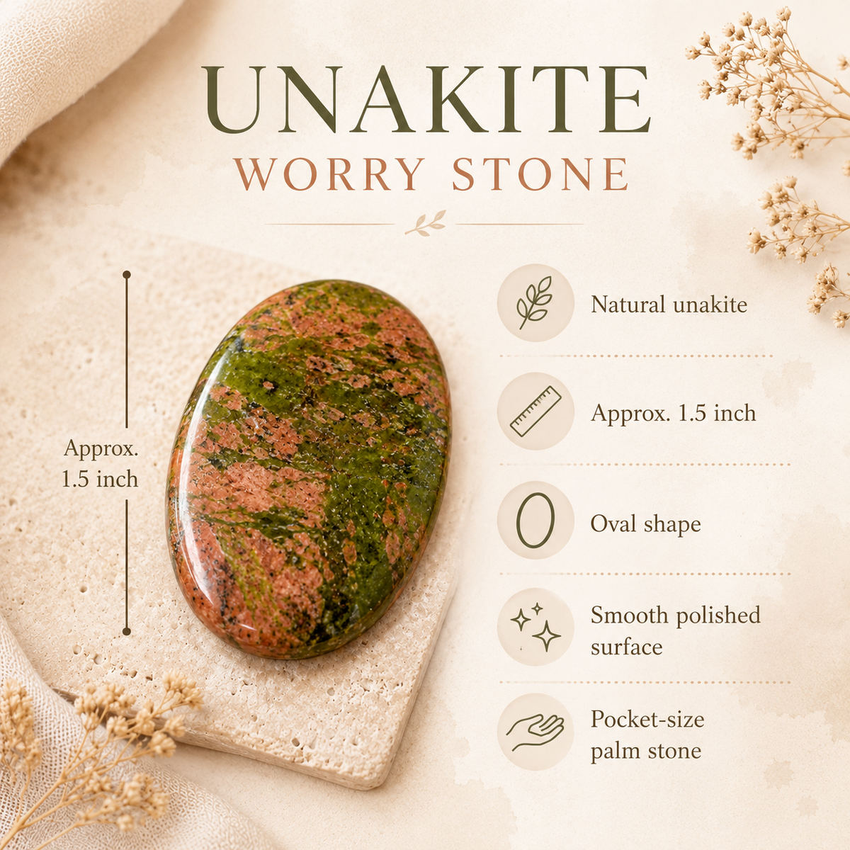Unakite Pocket Stones (Generosity and Joy)