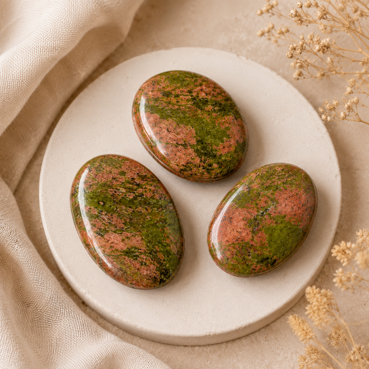 Unakite Pocket Stones (Generosity and Joy)