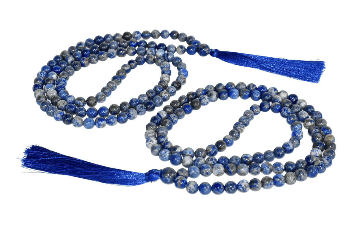 Lapis Lazuli Gemstone Mala, 108 Prayer Bead Mala DestGlow