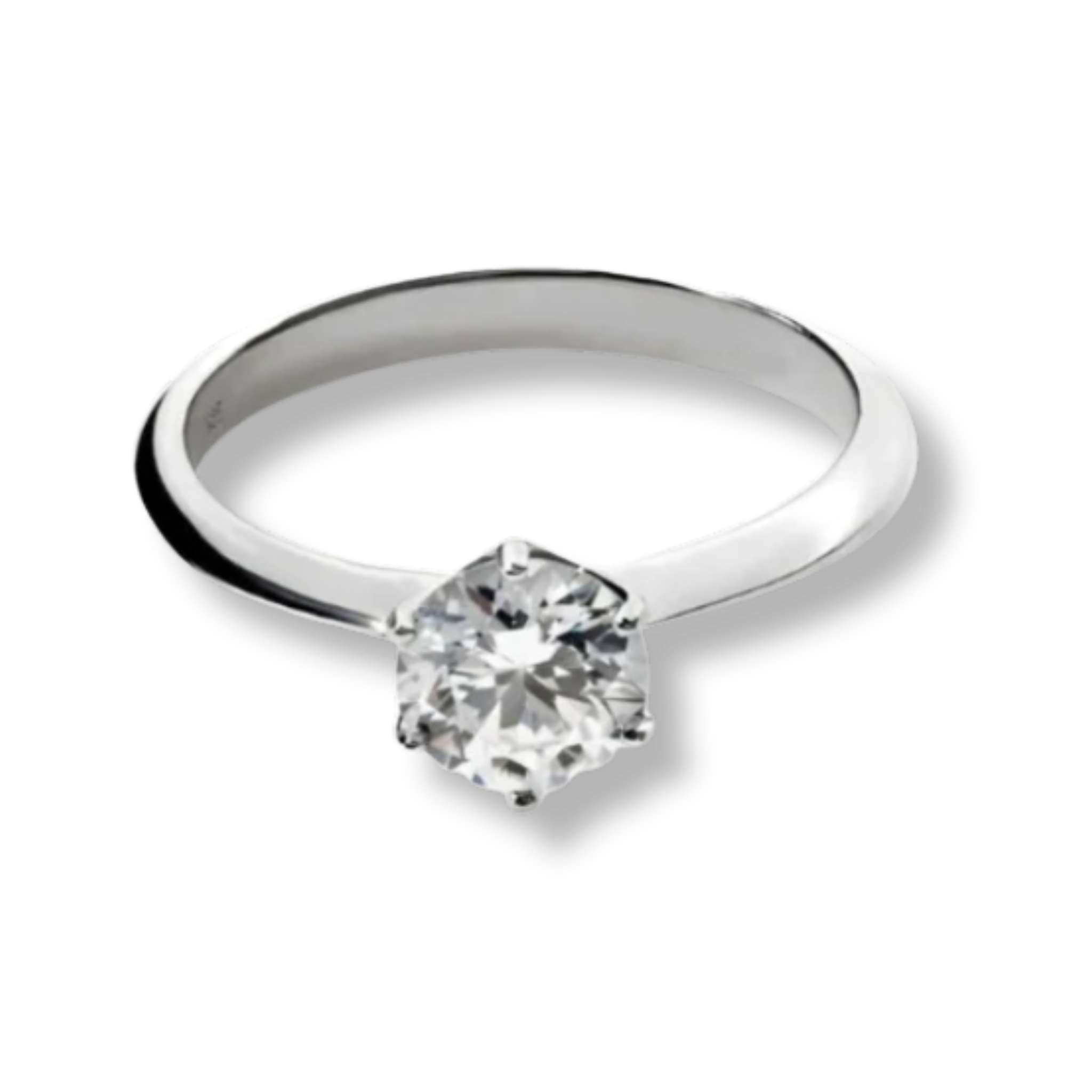 Moissanite 0.5-2 TCW Solitaire Engagement Ring - 925 Sterling Silver