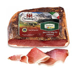 Speck, 6 lbs +/- (4lbs - 6lbs/piece) ,Seasoned and Smoked Italian Ham, Cured in the European Alps Mountains, Alto Adige IGP, Boneless and Ready to Slice, Best sliced paper thin with slicer, (Not Prosciutto), Weight approx. 6 lbs, by Moser Tirolinger brand