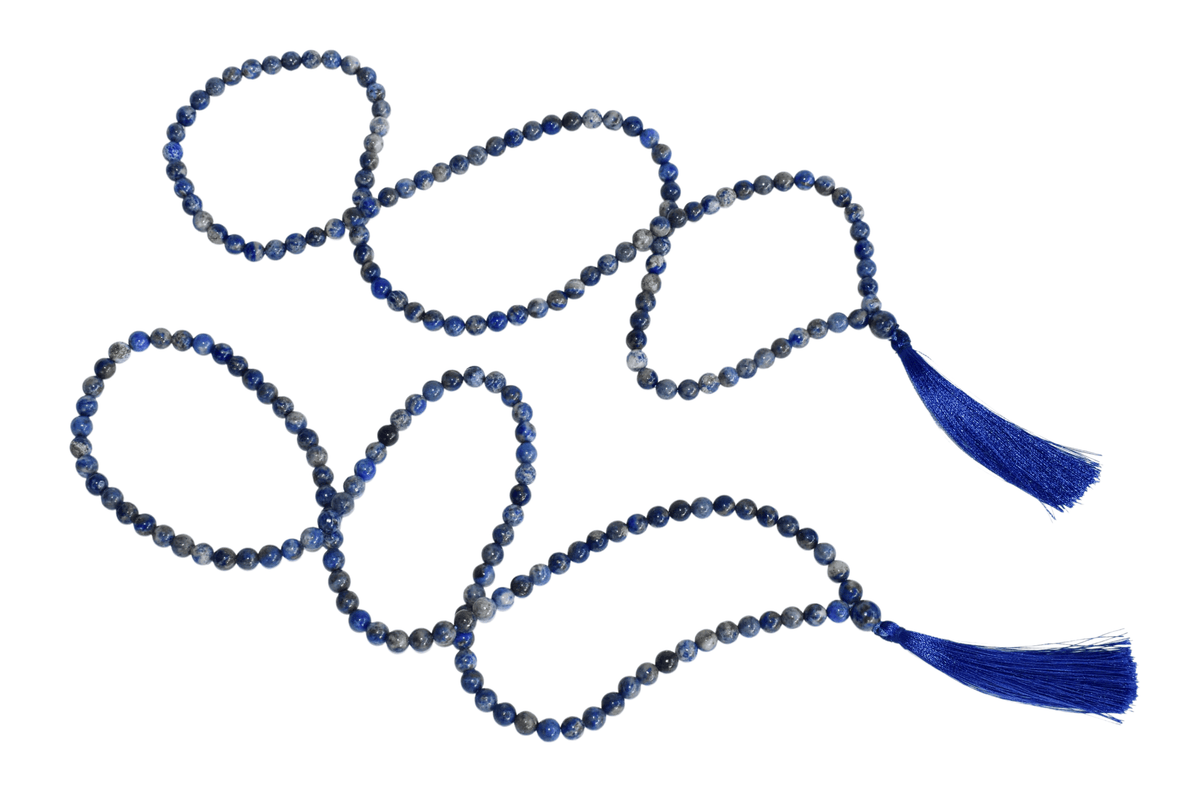 Lapis Lazuli Gemstone Mala, 108 Prayer Bead Mala DestGlow