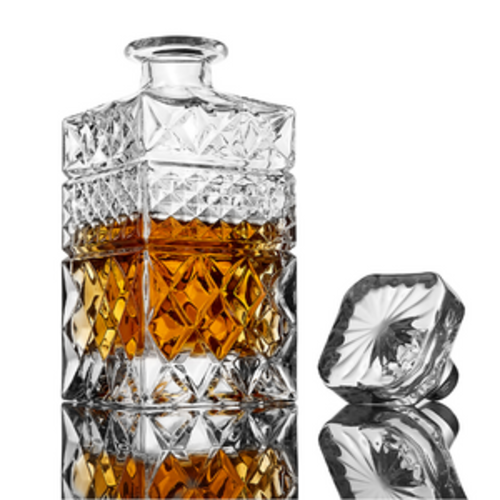 Whiskey Decanter Gift Set - Crystal Decanter with Glasses & Granite Chilling Stones