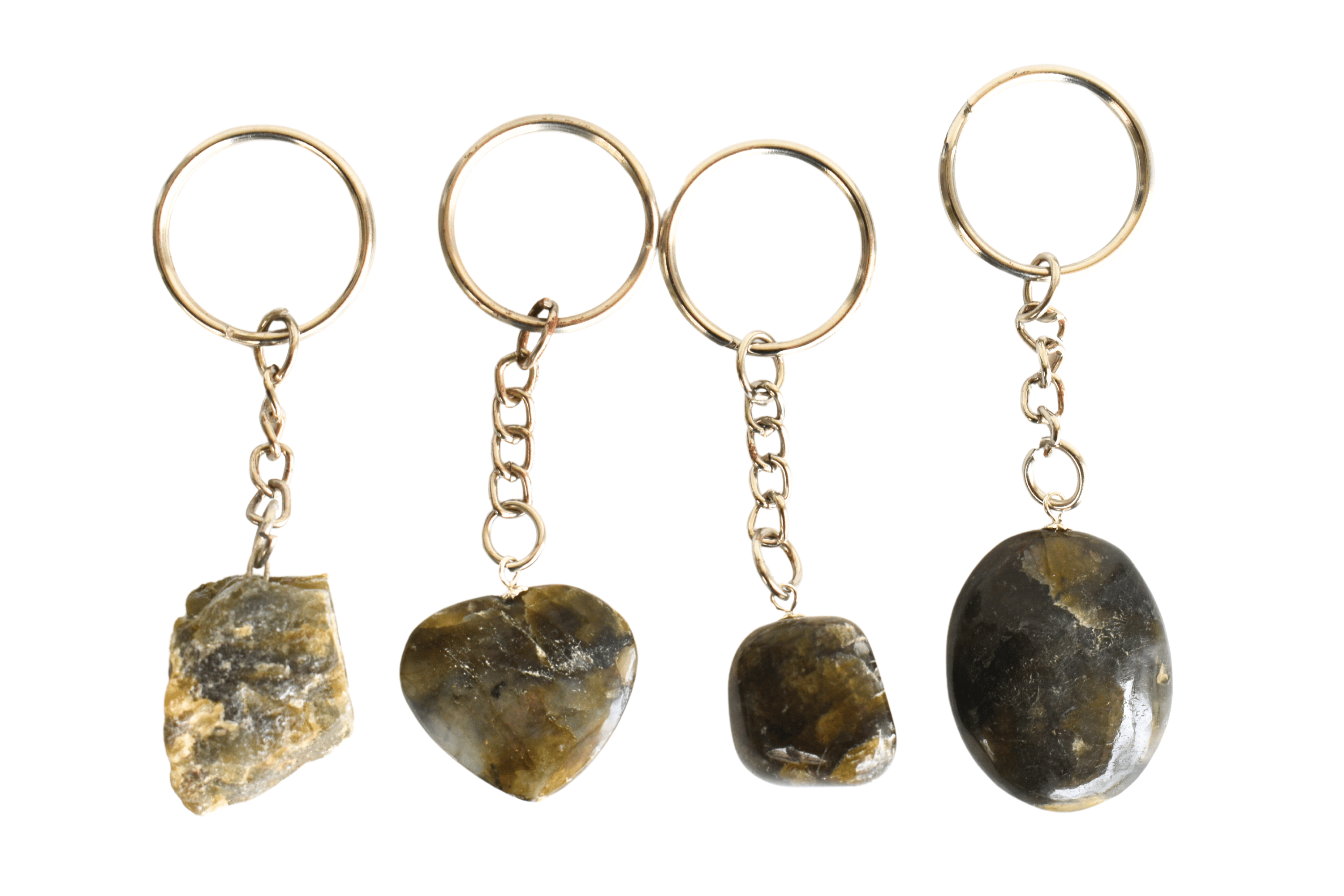 Labradorite Key Chain, Gemstone Keychain Crystal Key Ring (Expanded Awareness and Intuition) DestGlow