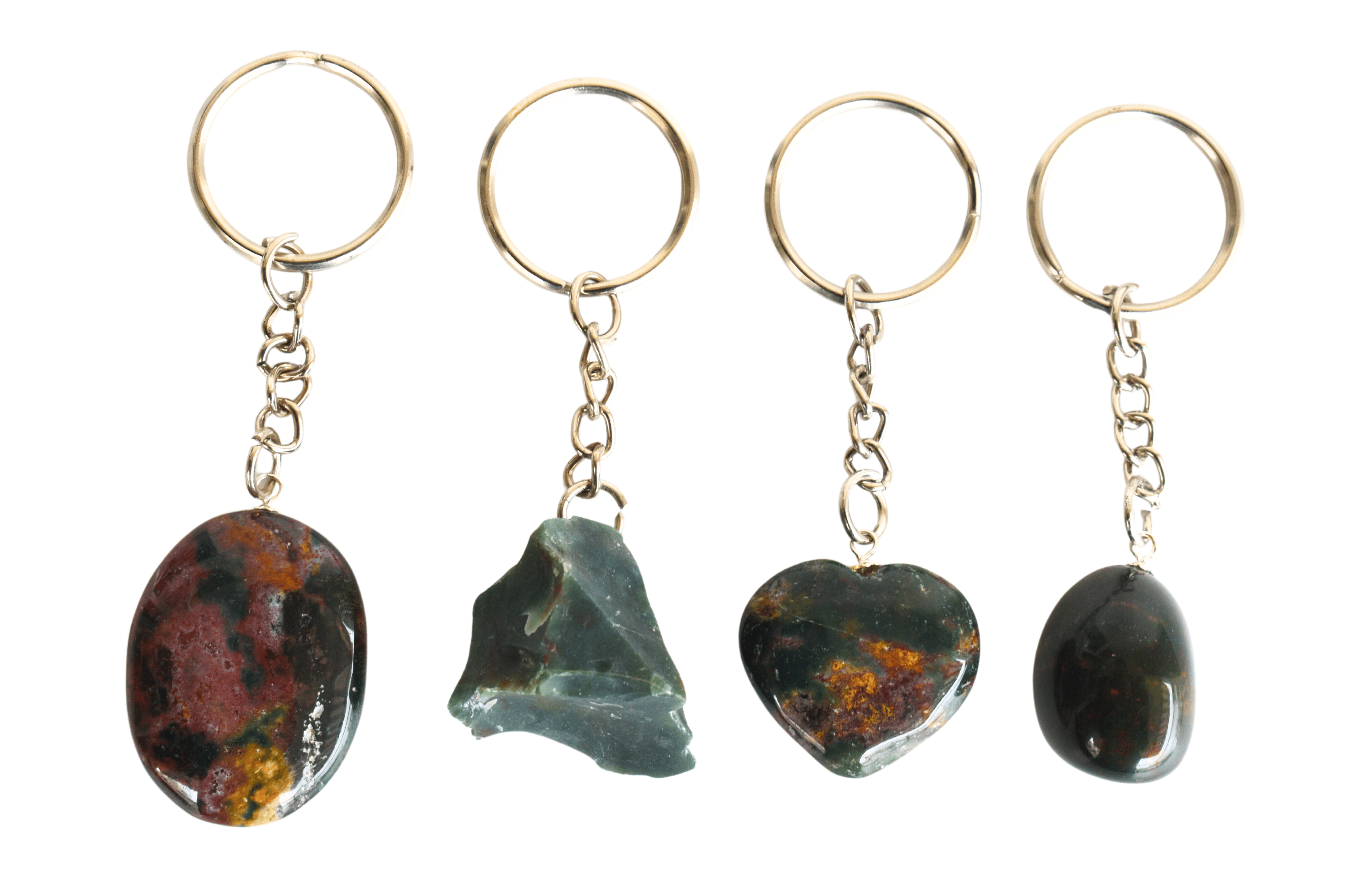 Bloodstone Key Chain, Gemstone Keychain Crystal Key Ring (Altruism and Cleansing)Â DestGlow