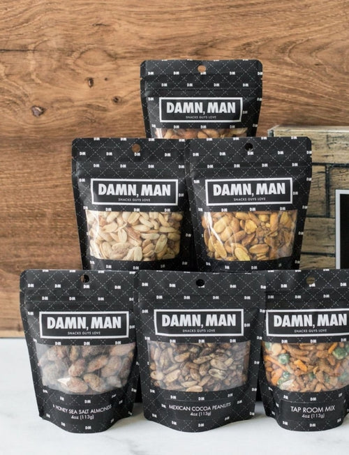 Gourmet Manly Nut Gift Box for Men - 6 Unique Handcrafted Snacks