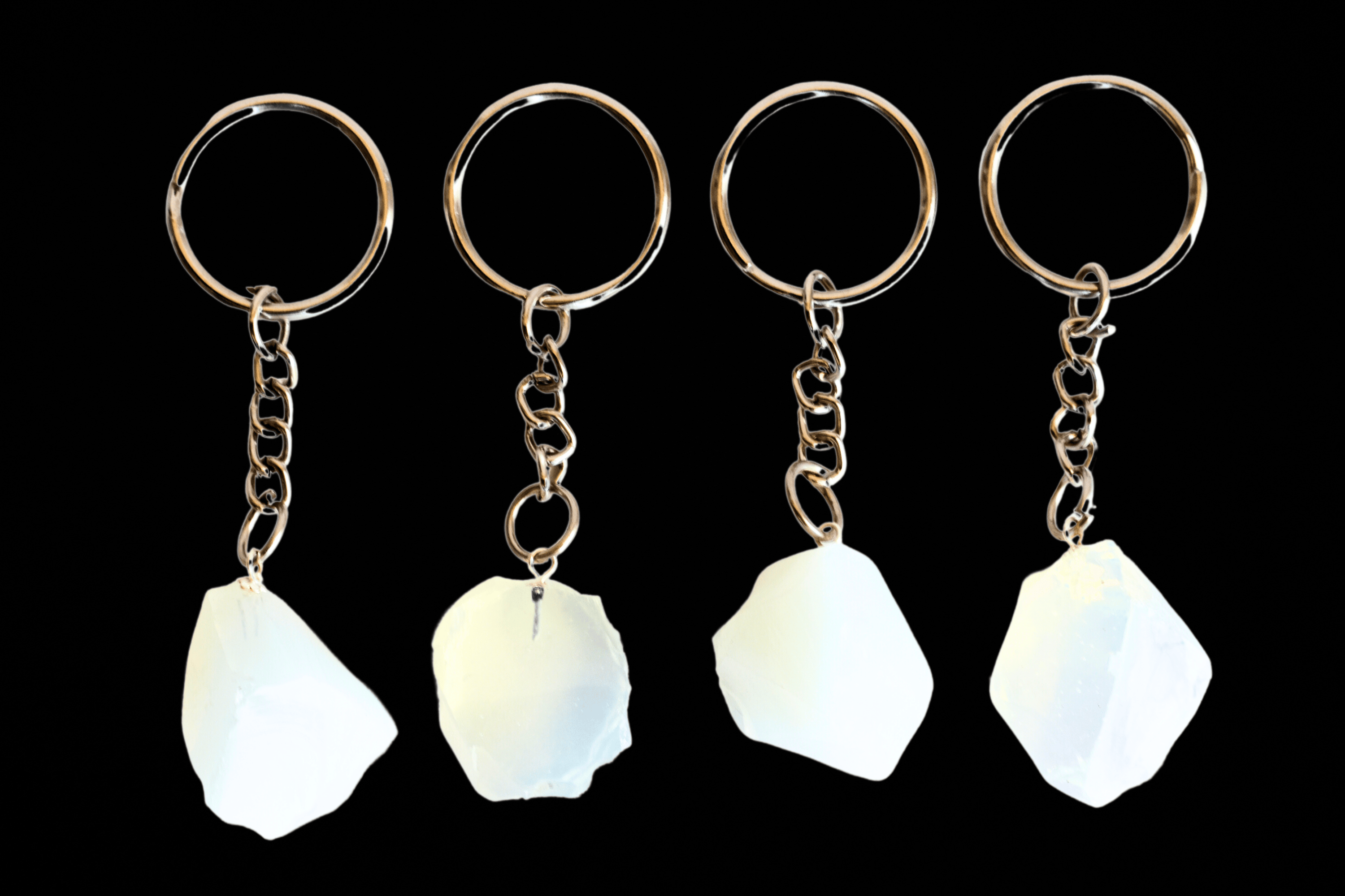 Opal Key Chain, Gemstone Keychain Crystal Key Ring (harmony and happiness) DestGlow