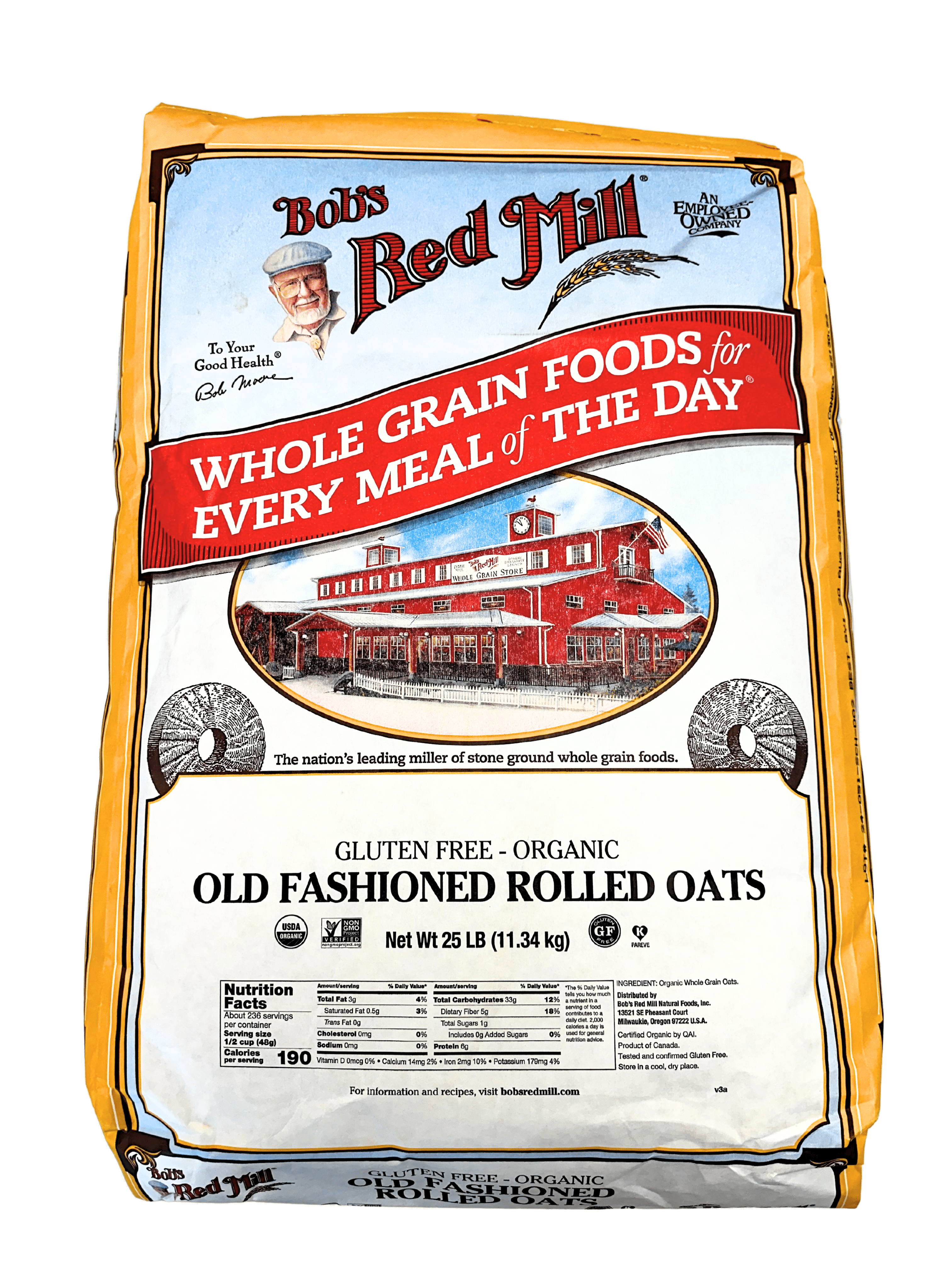 Oats, Regular Rolled, Gluten-Free, Organic, Bob&
