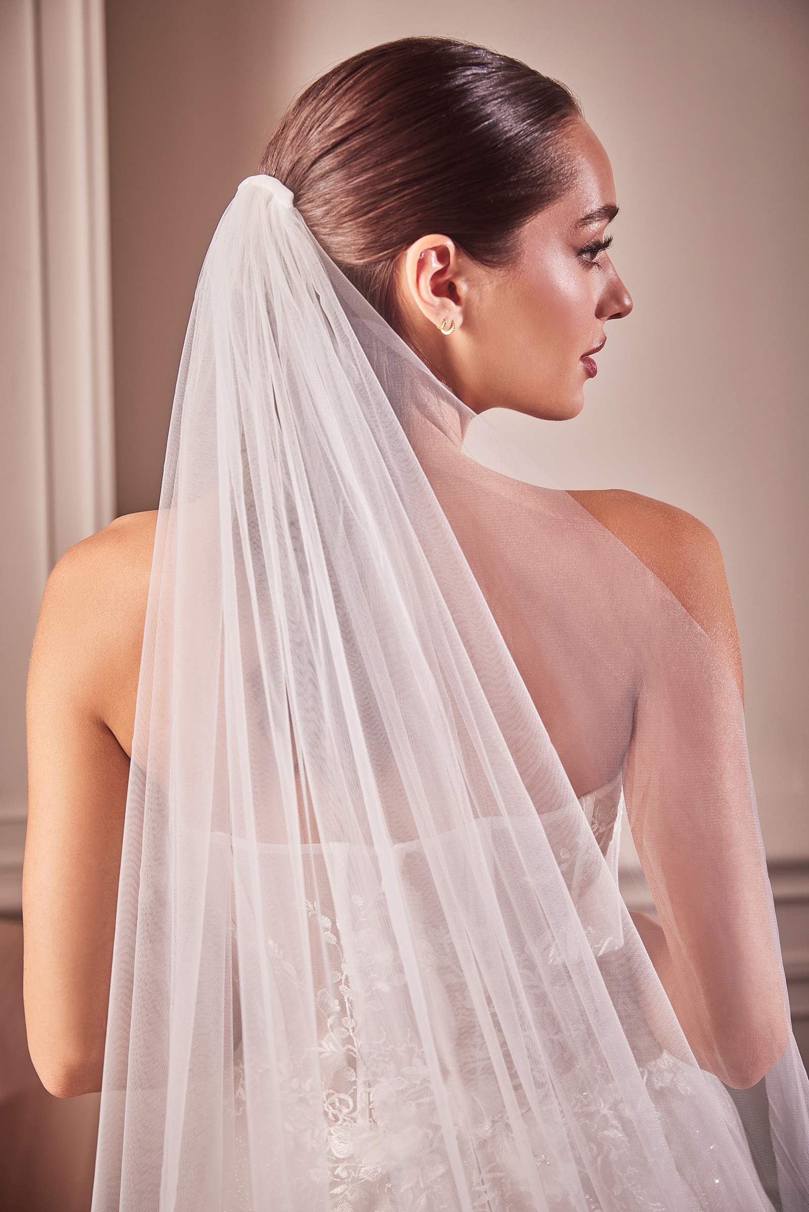 Embroidery Hem Lace Chapel Veil DestGlow