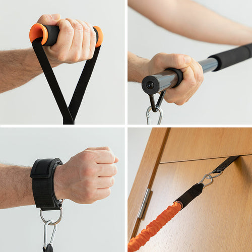 Complete Portable Home Gym System - Foldable Training Base with Resistance Bands