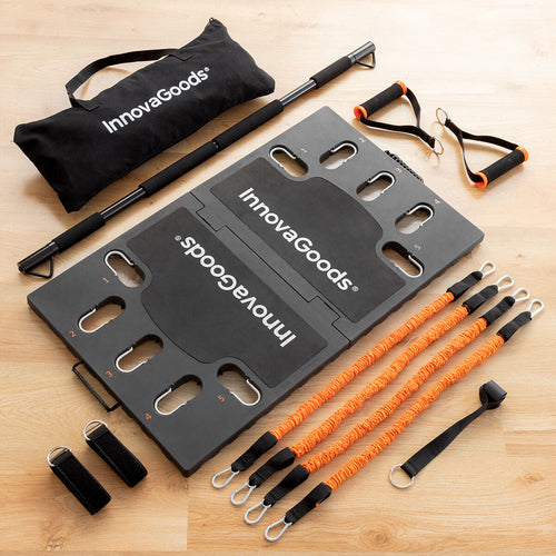 Complete Portable Home Gym System - Foldable Training Base with Resistance Bands