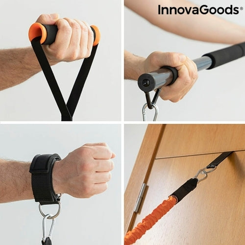 Complete Portable Home Gym System - Foldable Training Base with Resistance Bands