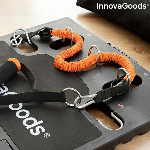 Complete Portable Home Gym System - Foldable Training Base with Resistance Bands