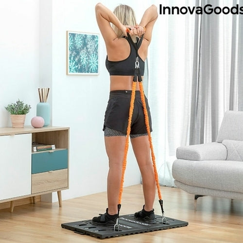 Complete Portable Home Gym System - Foldable Training Base with Resistance Bands
