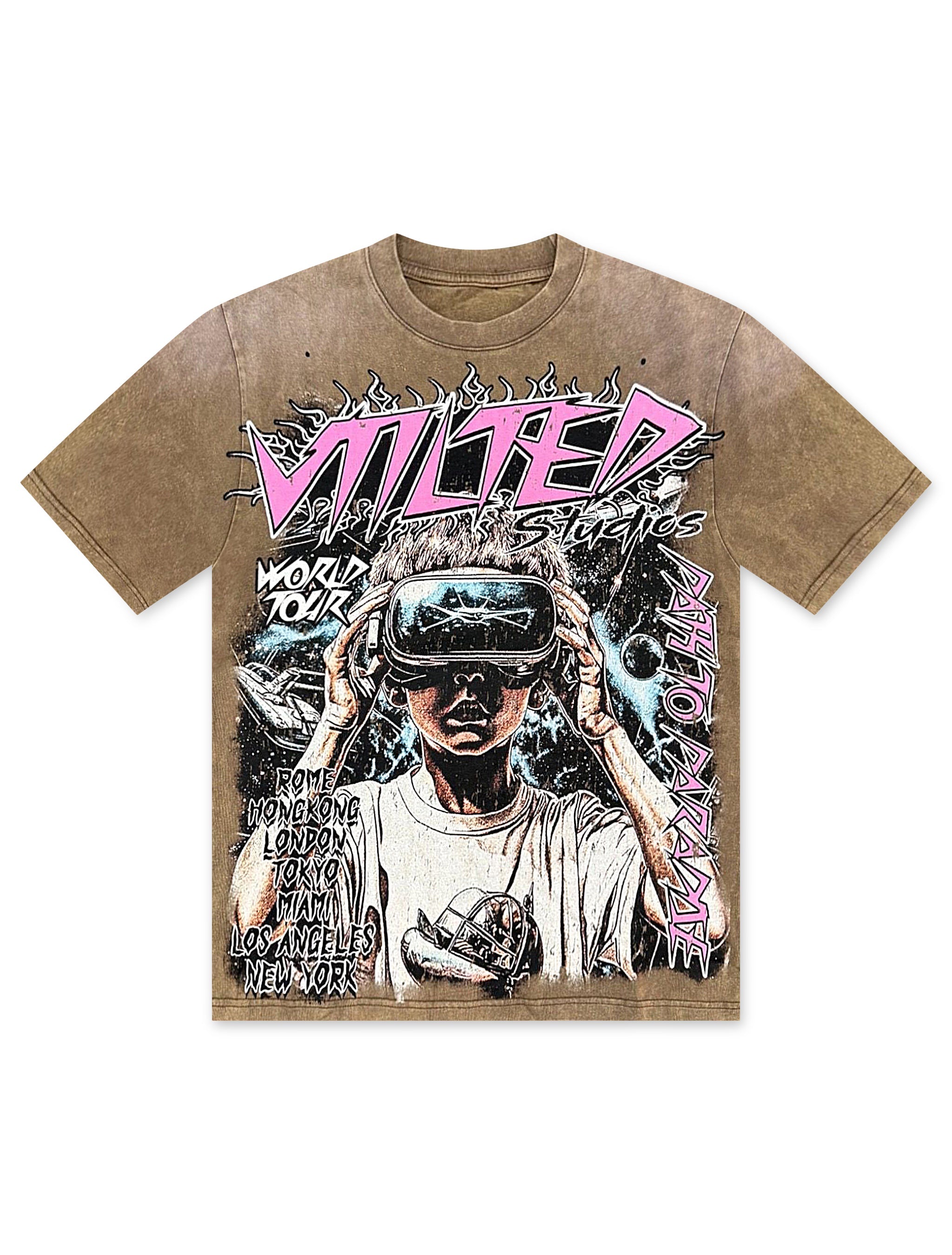 Vtilted Tokyo Tee - Brown Wash by Denim Exchange