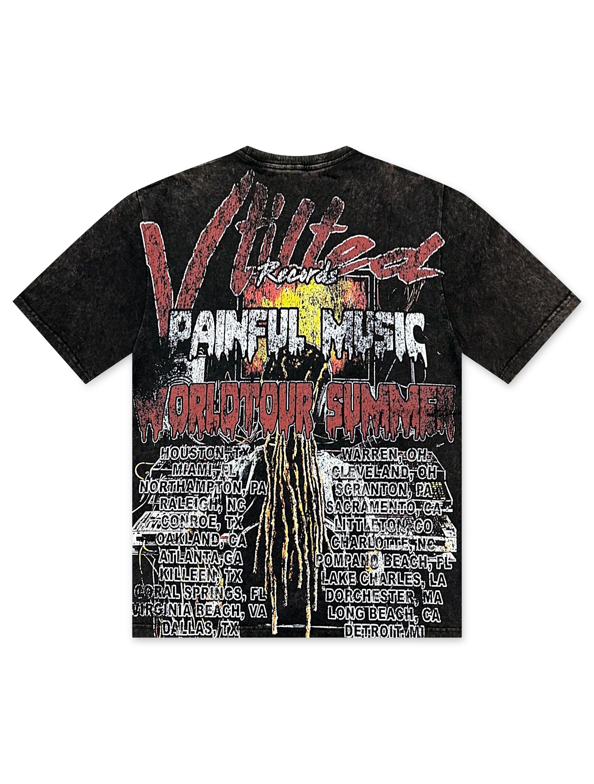 Vtilted Record Tee - Black Wash by Denim Exchange