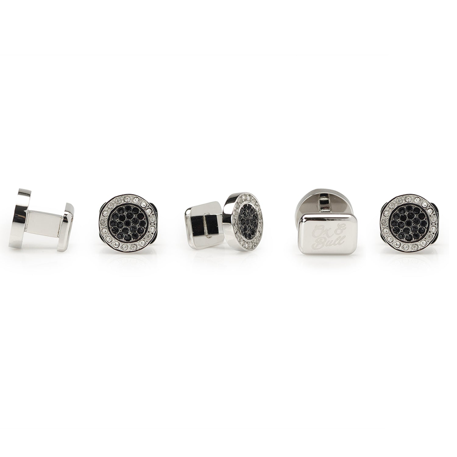 VDP White & Black Pave Crystals Stud Set DestGlow