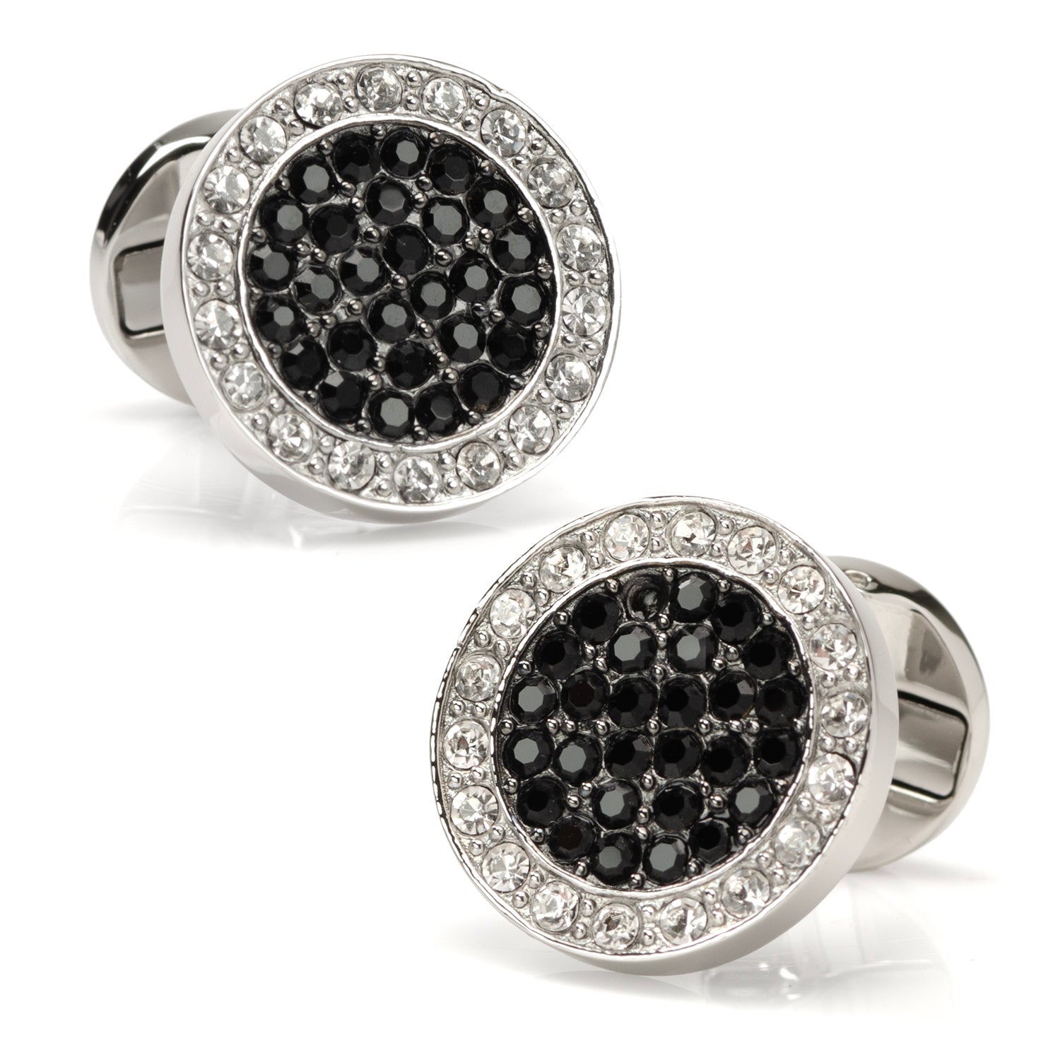 VDP White & Black Pave Crystals Stud Set DestGlow