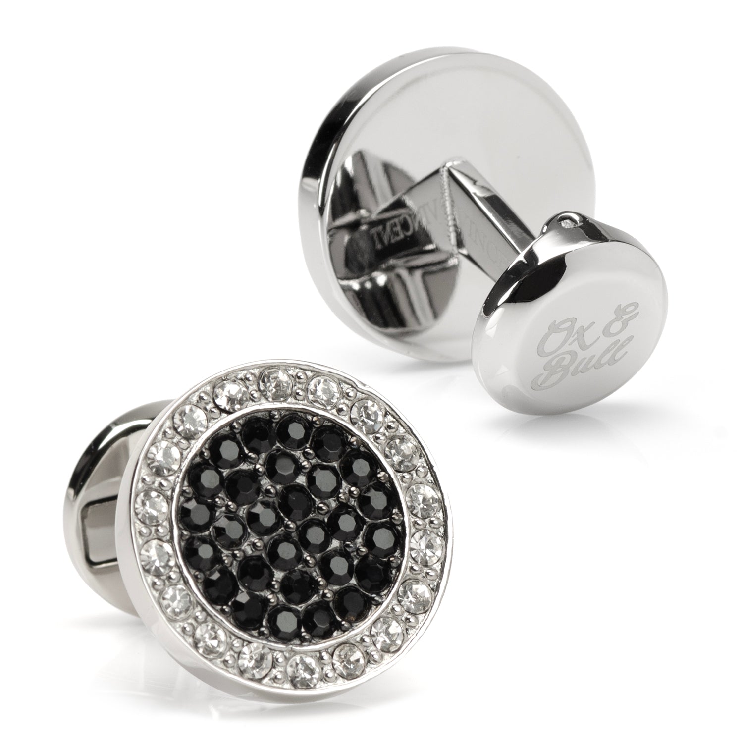 VDP White & Black Pave Crystals Stud Set DestGlow